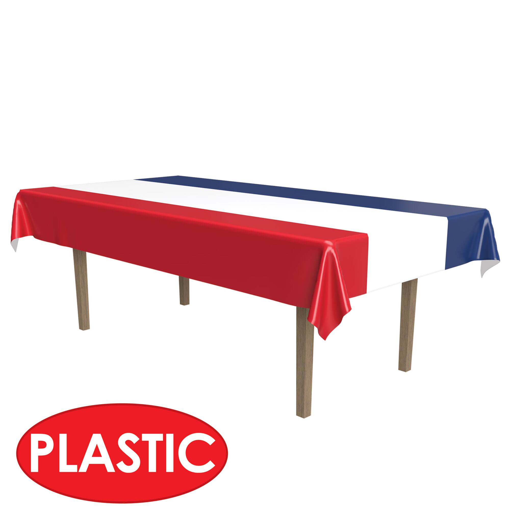 Beistle 54" x 108" Patriotic Plastic Table Covers, 2ct.